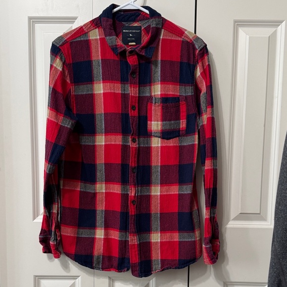 Modern Amusement Other - Cozy Red and Navy Plaid Flannel Shirt